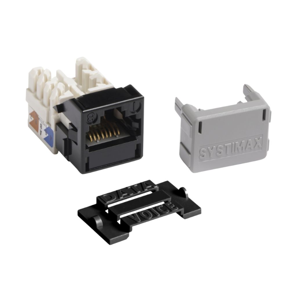 CommScope Jack MGS 400 x 24 GigaSPEED X10D® M-Series Modular Jack, RJ45, Cat6 Unshielded, Black CommScope Jack MGS 400 x 24 GigaSPEED X10D® M-Series Modular Jack, RJ45, Cat6 Unshielded, Black