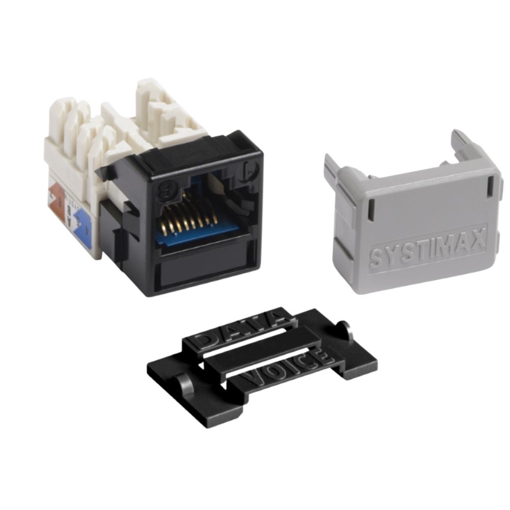 CommScope Jack MGS 600 x 24 GigaSPEED X10D® M-Series Modular Jack, RJ45, Cat6A Unshielded, Black CommScope Jack MGS 600 x 24 GigaSPEED X10D® M-Series Modular Jack, RJ45, Cat6A Unshielded, Black