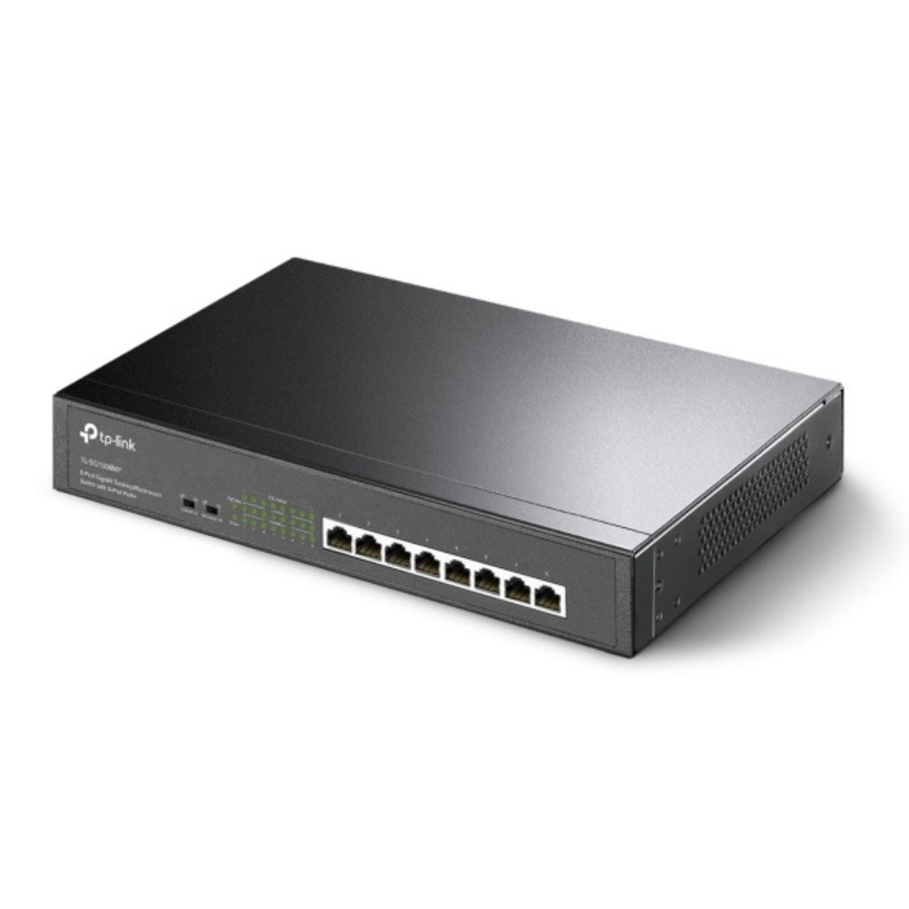 TP-Link TL-SG1008MP dispositivo de red No administrado Gigabit Ethernet (10/100/1000) Energía sobre Ethernet (PoE) Negro. 8-Port Gigabit Desktop/Rackmount Switch with 8-Port PoE+